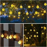 1 x RAW Customer Returns Joomer Solar Fairy Lights Outdoor, 22m 100 LED Solar Fairy Lights Outdoor Weatherproof 8 Modes Crystal Ball Solar Lighting for Outdoor, Garden, Patio, Balcony, Pavilion Decoration Warm White  - RRP €25.2