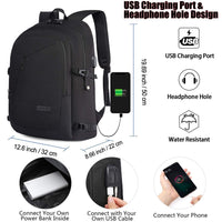 1 x RAW Customer Returns Laptop Backpack Men, 17 Inch Laptop Anti Theft Backpack Bag School Backpack Business Notebook Backpack Waterproof with USB, Gift for Men, Work Travel Student Boys Teenager Black - RRP €45.96