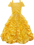 1 x RAW Customer Returns JerrisApparel Princess Belle Carnivals Costume Dress for Girls 7 Years, Yellow with Accessories  - RRP €27.22