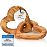 2 x RAW Customer Returns Kassis gift items olive wood hearts for newlyweds, for Valentine s Day, anniversary, wedding day, birthday - connected wooden hearts - wedding gift - 7.50 cm  - RRP €37.8