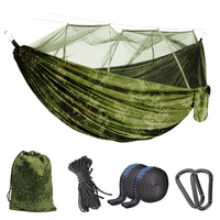 1 x RAW Customer Returns FOGARI outdoor hammock with mosquito net travel camping 260 x 140CM ultra-light travel camping hammock mosquito net hammock for 2 people 300 kg load capacity, camouflage - RRP €25.78