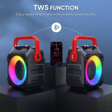 1 x RAW Customer Returns Wowstar Portable Karaoke Machine with 2 Wireless Microphones, Bluetooth Speaker Box for Adults Children with Light Effects, Supports TF USB, FM, Rec, AUX in, TWS for Party, Birthday Red  - RRP €82.06