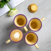 1 x Brand New City to Cottage - Coffee mug cappuccino cup Lavender motif Handmade Coffee cup Ceramic tableware - RRP €20.75