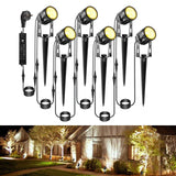 1 x RAW Customer Returns Greenclick garden lighting LED, set of 6 1800LM 21 m cable garden lighting with electricity, IP65 waterproof garden light with ground spike, garden spotlight warm white COB garden lamp for outdoor lawn path pond - RRP €79.99