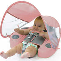 1 x RAW Customer Returns Ladybug Baby Safety Solid Float Non-Inflatable Swim Ring, Infant Swimming Trainer UPF 50 Sun Canopy Mambobaby Infant Pool Float Pink  - RRP €85.72