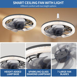 1 x RAW Customer Returns iToncs fan ceiling light, LED ceiling fan with lighting, 3 color temperatures and 4 speeds ceiling fan with lamp, remote control quiet dimmable indoor fan - RRP €49.99