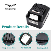 1 x RAW Customer Returns FengWings BL1041B 4.0Ah Battery with DC10WD Charger, Compatible with Makita 12V CXT Battery BL1021B BL1040B BL1020B BL1015 BL1016, DF031D DF0331D TD110D JR103D, DC10SB DC10WC - RRP €43.69