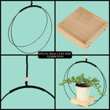 1 x RAW Customer Returns Belle Vous Macrame Hanging Basket with Wooden Base - H107cm Hanging Pot for Plants - Indoor Hanging Flower Pot Planter - Hanging Flower Pots - Hanging Hooks Included - RRP €22.19