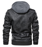 1 x RAW Customer Returns Uusollecy Men s Leather Jacket Faux Leather Jacket with Removable Hood Black M - RRP €73.9