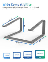 1 x RAW Customer Returns SOUNDANCE Laptop Stand for Desk, Metal Computer Riser, Heavy Stable PC Holder, Ergonomic Laptop Lift for 12 to 17.3 Inch Notebook Computer, Gray - RRP €27.44