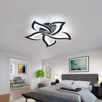 1 x RAW Customer Returns Riserva Modern LED Ceiling Light, 60W 6500lm Petal Design LED Ceiling Lamp, Cold White 6500K Acrylic Ceiling Light Ceiling Lamp, for Bedroom Children s Room Living Room 60CM, Black  - RRP €63.02