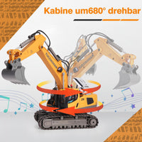 1 x Brand New MINGPINHUIUS Remote Control Excavator Toy for Children, 11 Channel RC Excavator 2.4 GHz Remote Control with Iron Alloy Shovel Including 2 Pieces Battery with Light and Music Crawler Excavator - RRP €40.33