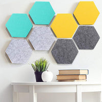 1 x RAW Customer Returns HyFanStr 8 Pieces Felt Hexagonal Pin Board, Self-Adhesive DIY Memo Board with 16 Pieces Pushpins, Colorful Bulletin Board Wall Decoration for Office, Kitchen - RRP €18.14