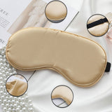 1 x Brand New Silk Sleep Eye Cover, 2 Pieces Artificial Silk Eye Mask for Men Women with Adjustable Elastic for Sleeping and Travel Black, Gold  - RRP €22.8