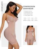 1 x RAW Customer Returns FeelinGirl Women s Shapewear Seamless Tummy Control Full Body Body Shaper Overbust Butt Lift Thigh Slimmer Figure Shaping with Non-Removable Straps Beige XL XXL - RRP €36.24