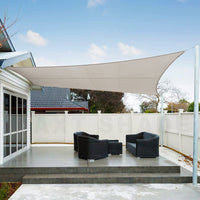 1 x RAW Customer Returns AXT SHADE Sun Sail Waterproof Rectangular 4x5m Weather Protection Sun Protection PES Polyester with UV Protection for Terrace Balcony Garden Taupe - RRP €84.99