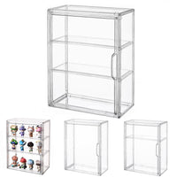 1 x RAW Customer Returns Siyecioa showcase display case, acrylic display case, glass display case, small display case with door for action figures, toys, mini figures, collectible figures, self-assembly with 3 layers - RRP €29.5