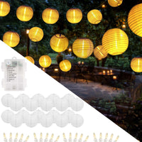 1 x RAW Customer Returns Shengruili LED lantern fairy lights battery, warm white 20LED fairy lights outdoor lanterns, 6M lantern fairy lights indoors, lantern fairy lights outside, lanterns outside for garden, patio, balcony decoration, party - RRP €20.4