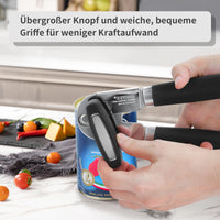 1 x RAW Customer Returns Can Opener Manual, UHIYEE Premium Can Opener Without Sharp Edges, Manual Can Opener Made of Stainless Steel with Multifunctional Bottle Opener, Black - RRP €17.14