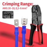 1 x RAW Customer Returns GUPTOMES crimping pliers for insulated cable lugs 0.50-6.00 mm crimping pliers cable lugs with ratchet function cable lug pliers, crimping pliers, crimping pliers - RRP €17.8