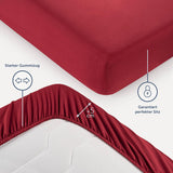 1 x RAW Customer Returns Blumtal fitted sheet microfibre - fitted sheet 90x190 cm - Oekotex certified duvet cover in 90x190 cm - bed sheet for mattresses in 90x190 cm - fitted sheets - sheet 90x190 - Aurora Red - Red - RRP €14.24