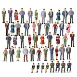 1 x RAW Customer Returns Modelo P50 Model Trains Architecture 1 50 O Scale Painted Figures O Gauge Sitting and Standing People for Miniature Scenes, New 50 Pieces  - RRP €12.32