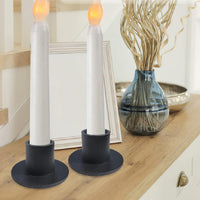 1 x Brand New Pack of 4 black candlesticks, retro candle holders, candlestick decoration for home for candlelight dinner, living room, dining room and bedroom decoration, fireplace decoration - RRP €12.98