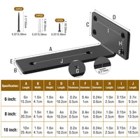 1 x RAW Customer Returns Housolution Shelf Brackets, 6 Pack 90 Degree Shelf Brackets Metal Angle Brackets 8 Inch Heavy Duty Bracket Wall Bracket Stable Corner Brackets with Screws Dowels for Boards Shelf Potted Plants, Black - RRP €33.9