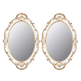 1 x RAW Customer Returns YCHMIR Vintage Small Hanging Wall Mirror 14.5 x 10 Oval White 2-Pack - RRP €25.99