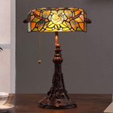 1 x RAW Customer Returns Bieye L30308 Dragonfly Tiffany Style Stained Glass Banker Table Lamp with 25 cm Wide Lampshade for Reading and Working, 44 cm Tall - RRP €151.25