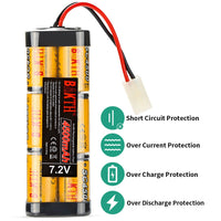 1 x RAW Customer Returns BAKTH 4500mAh 7.2V NiMH RC Battery Racing Pack for Model Cars, Airplanes, Robots Toys , High Performance RC Battery Pack Coaster as a Gift - RRP €26.2