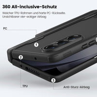 1 x RAW Customer Returns Nillkin Case for Samsung Galaxy Z Fold 5 with S Pen Slot Stand, Full Body Rugged Phone Case with Kickstand, Military Protective Case with Hinge Protection for Samsung Z Fold 5, Black - RRP €37.3