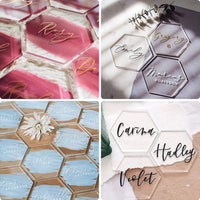 1 x RAW Customer Returns 80pcs Clear Hexagonal Acrylic Place Card Names, Acrylic Place Cards, Blank Cards for Table, Custom Name Settings, Guest Names, Cards for Wedding, Party or Event Decoration - RRP €30.24