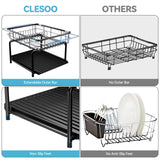 1 x RAW Customer Returns CLESOO Dish Drainer Stainless Steel Metal Dish Drainer - Multifunctional Extendable Dish Drainer with Draining Mat - Dish Rack for Sink Kitchen Worktop - RRP €39.95