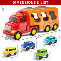 8 x Brand New Kids Cartoon Car Toy Truck for Toddlers Boys Girls 1 2 3 4 5 6 Years Old, Toddler Trucks Toys for Boys 1-3 3-5, Christmas Birthday Gift Car Sets with Light Sound - RRP €224.81