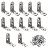 1 x RAW Customer Returns Stainless Steel Fixing Bracket, Right Angle Bracket, 90 Degree Right Angle Brackets, 12 Pieces 40x40mm Corner Fitting, Corner Braces for Fixing and Repairing Furniture with 50 Pieces Screws - RRP €7.49