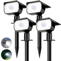 1 x RAW Customer Returns nipify 4 Pack Solar LED Spotlights Outdoor Garden with Motion Sensor, 56LED 3 Modes Powerful Garden Lamps Waterproof Solar Lights Outdoor for Yard Driveway Cool White  - RRP €39.99