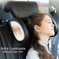 1 x RAW Customer Returns Hopeas Car Headrest for Children Adults, Pillow Neck Support Car Seat Adjustable Carbon Fiber Grid Pattern Black  - RRP €25.8