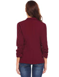 1 x RAW Customer Returns UNibelle Women s Casual Blazer 3 4 Sleeve Open Front Jacket Sporty Elegant Sweatblazer Business Wine Red 3XL - RRP €35.28