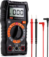 1 x RAW Customer Returns KAIWEETS KM100 Digital Multimeter, Multimeter to Measure Continuity, AC and DC Voltage, DC Amps, Resistance, Diode, Voltmeter with Double Fuses and Test Leads - RRP €16.72