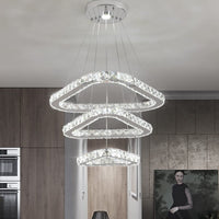 1 x RAW Customer Returns LED Crystal Ceiling Light, Modern Crystal Chandelier, Stainless Steel Pendant Light for Bedroom Living Room Dining Room - RRP €87.72