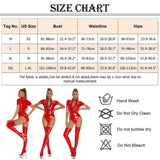 1 x RAW Customer Returns SEAUR Jumpsuit Women Sexy Bodysuit Leather Body Tight Cosplay Catsuit Party Catwomen Short Exclusive Costume Clubwear with Zipper Red - RRP €32.99