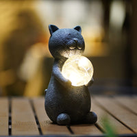 1 x RAW Customer Returns Yeemoo Cat Decoration Garden Figures for Outdoors, Garden Decoration Figure with Solar Ball Funny Gifts for Women Birthday Waterproof Animals for Mom Grandma Wedding Gift Balcony Gray - RRP €36.92