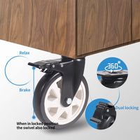 1 x RAW Customer Returns RRIUTO 4 swivel castors with brake, 150 mm transport castors with brake, beach chair castors, furniture castors for furniture, trolley, table, load capacity 1300KG - RRP €52.58