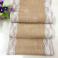 1 x RAW Customer Returns TINWARM Jute Table Runner Vintage Effect Lace Mermaid Table Runner Wedding Gift Event Festival Party Table Decoration - RRP €22.8