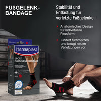 1 x RAW Customer Returns Hansaplast Sport ankle bandage, ankle bandage protects and supports the joint, ankle bandage suitable for the right and left ankle, size S M pack of 1  - RRP €13.55