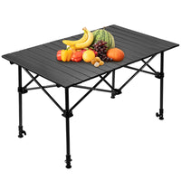 1 x RAW Customer Returns Night Cat camping table folding table side table with aluminum table top for portable outdoor folding table adjustable height 50-95cm for camping fishing garden 75kg - RRP €89.99