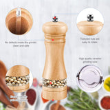 1 x RAW Customer Returns Salt and pepper mill, pepper mill manual salt mill wooden spice mill ceramic grinder set of 2, pepper shaker also as kitchen storage preparation 16.7 cm - RRP €20.99