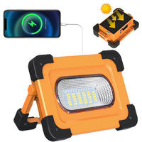 1 x RAW Customer Returns 80W LED construction spotlight battery, Elekin LED spotlight work light work light with 4 modes, solar camping lamp COB floodlight 4800mAh power bank for power outages, tent, emergency, workshop - RRP €22.61