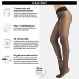 1 x RAW Customer Returns CALZITALY Trasparente tights, seamless tights, dotted tights women, S, M, L, XL, XXL, black, blue, skin color, sun, tan, 15 DEN, Made in Italy L-XL, black dots  - RRP €18.0